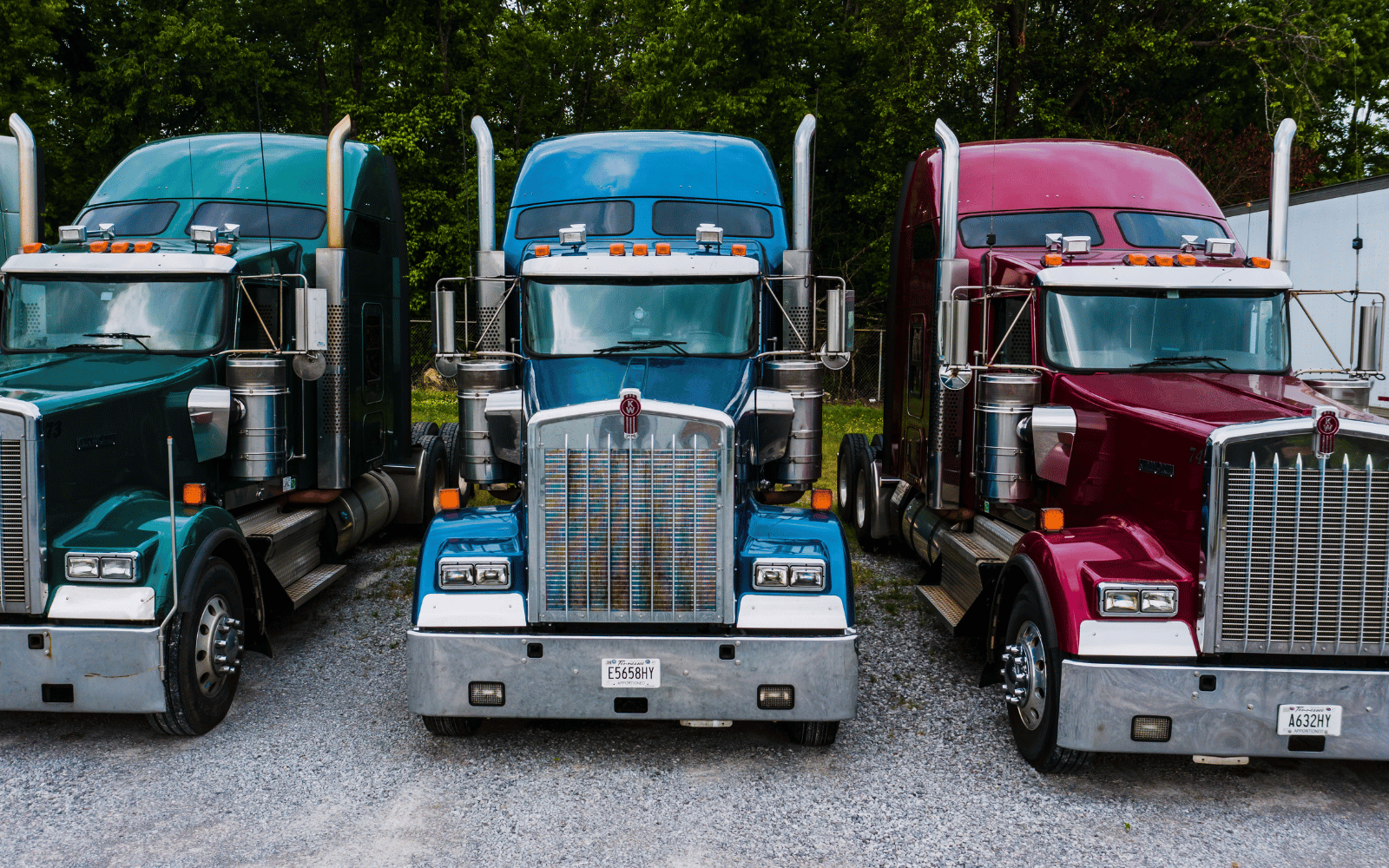 Transport and logistics fleet on the road